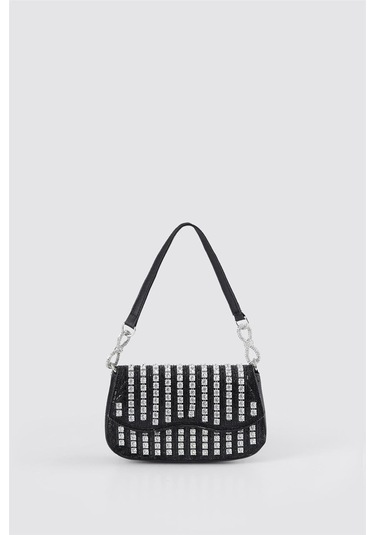 Ççs 17659 Kadın Omuz Askılı Çanta Siyah-gümüş Gümüş - Siyah