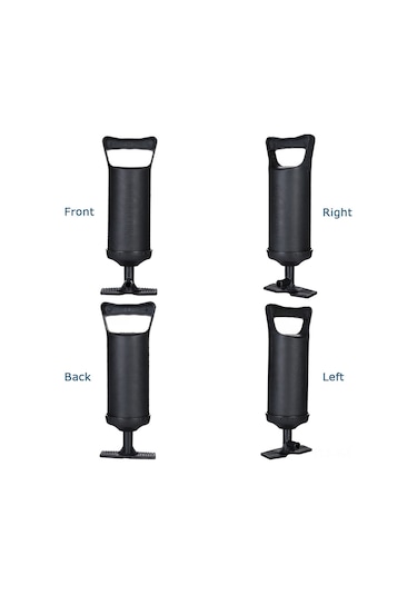 Kangvka İki Yönlü El Fırçası, 3 Farklı Uçlu, Hızlı Hava Verimi, Süratli Şişirme, Plastik, Siyah, Renkli Kutu Paketi