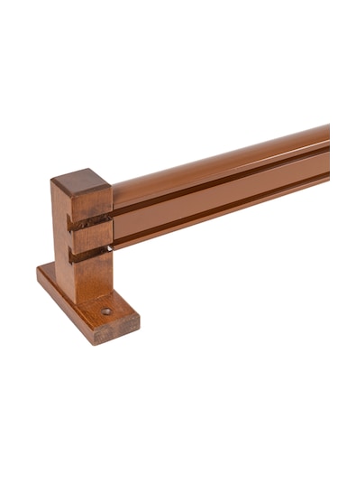 Ahşap Başlıklı Alüminyum Dekoratif Ray Korniş Ceviz 250 Cm