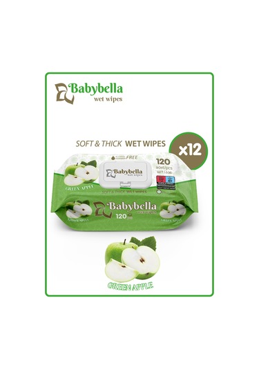 Babybella Apple Islak Mendil 120 Yaprak 12'li Set