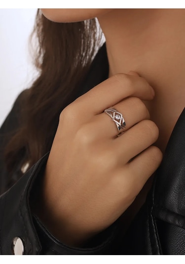 Serebranyj Dom Taşlı Gümüş Yüzük 12392773 Gri