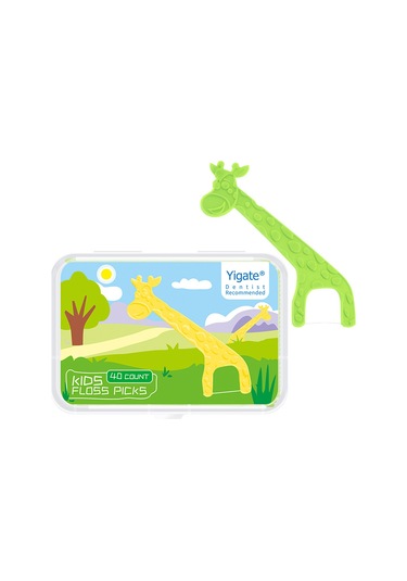 Samdoo Çocuklar İçin Taze Yeşil Teflon İpli Diş İpi Çubuğu - 40 Adet, Diş Arası Gerekli Temizlik, Güvenli Kullanim