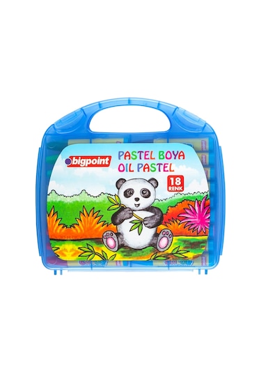 Bigpoint Pastel Boya 18 Renk - Mavi Çantalı