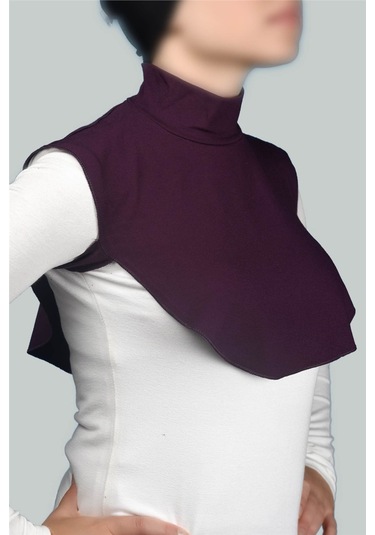 Altobeh Düz Balıkçı Yaka Boğazlı Penye Tesettür Kadın Yakalık Boyunluk - Mürdüm