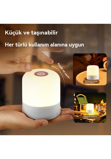 Şarj Atmosfer Gece Lambası Üç Renkli Aydınlatma 3 Renk Şarj Edilebilir