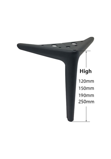 Lh-xy-0010 Kanepe Dolabı Metal Ayaklı Mobilya Ayağı, Yükseklik: 19cm Mat Siyah Mat Siyah