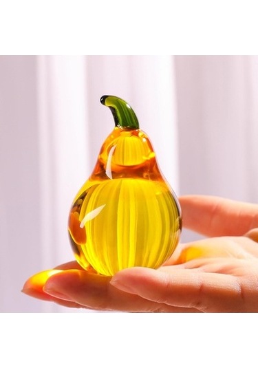 Lijinxu Meyve Heykeli Yaratıcı Cam Masa Dekoru Araba Armut