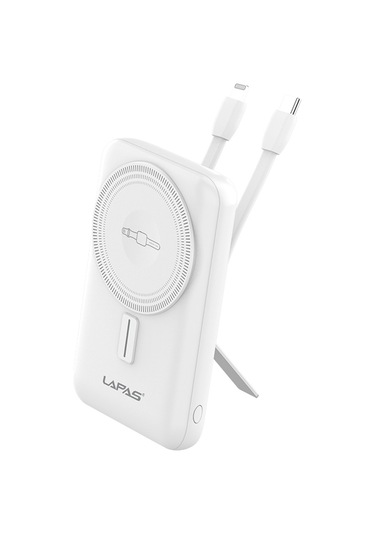 Lapas Lp-pw004 Akıllı Saat Kablosuz Şarj Özellikli Wireless Powerbank 10000mah 15w Beyaz