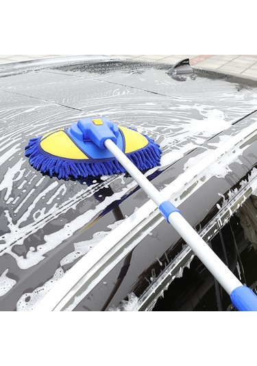 Symbee Uzun Saplı Araba Yıkama Seti - Mikrofiber Bezli Sünger Ve Yedek Başlık İçerir