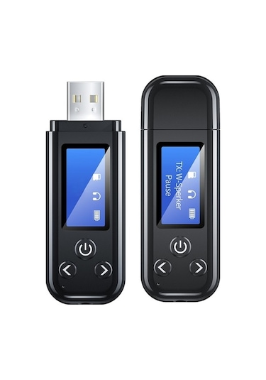 Didadodo K15-pro 2'si 1 Arada Usb Bluetooth 5.0 Ses Adaptörü, Lcd Ekranlı Verici Alıcı