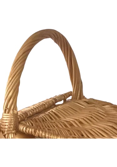 Homyl Açık Kamp Için Yıkanabilir Astarlı El Dokuması Hasır Kahverengi