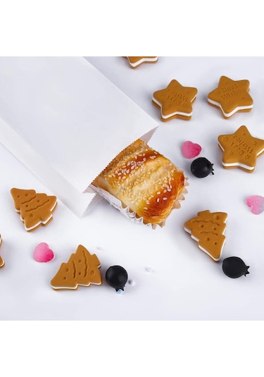 Kraft Körüklü Beyaz Yağlı Kese V Taban Butik Hediye Paketi