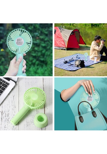 Ranyeek Usb Çalışır Masaüstü/el Tutulu Ev-ofis Seyahat Fanı, 3 Hız Ayarı, Yeşil Pil Yok