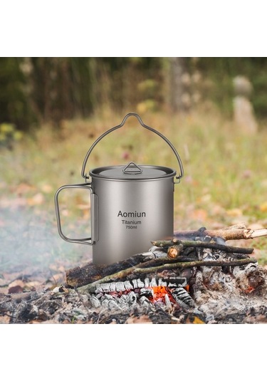 Dancemonkey Aomiun 750ml Titanyum Su Bardağı - Kapaklı, Katlanır Saplı, Kamp Ve Piknik İçin Çok Renkli
