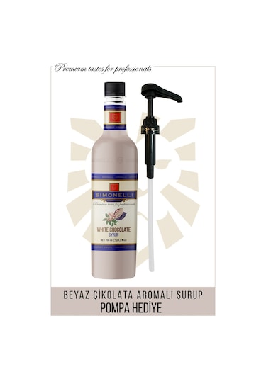 Simonelli Beyaz Çi̇kolata Kahve Şurubu 700 ML + Pompa