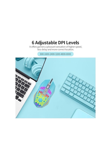 Novahub Rgb Aydınlatmalı 8000 Dpı Pembe Oyun Faresi - 7 Programlanabilir Tuş Optik