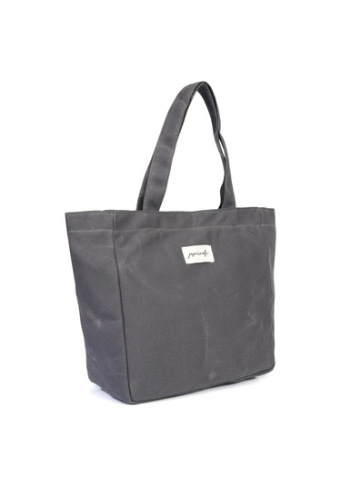 Jasminelli Uzun Saplı Kanvas Kol Çantası Büyük Boy Mıknatıslı Gri GRİ Gri