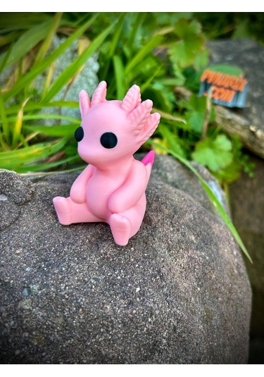 Axolotl Biblo Oyuncak 3D Yeni Nesil Organik Model - Orta Boy