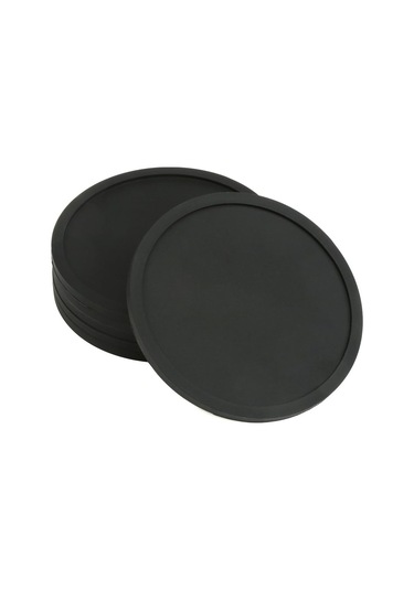 6'lı Siyah Bardak Altlığı - Yuvarlak Silikon Bardak Altlıkları - Kahve Kupaları, Bira Bardakları, Şarap Kadehleri, Şişeler, Ev Ve Barlar İçin Kaymaz - Silikon Bardak Altlıkları