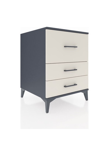 Kronos Komodin 3 Çekmeceli 60x59x80 Antrasit-aytaşı Antrasit