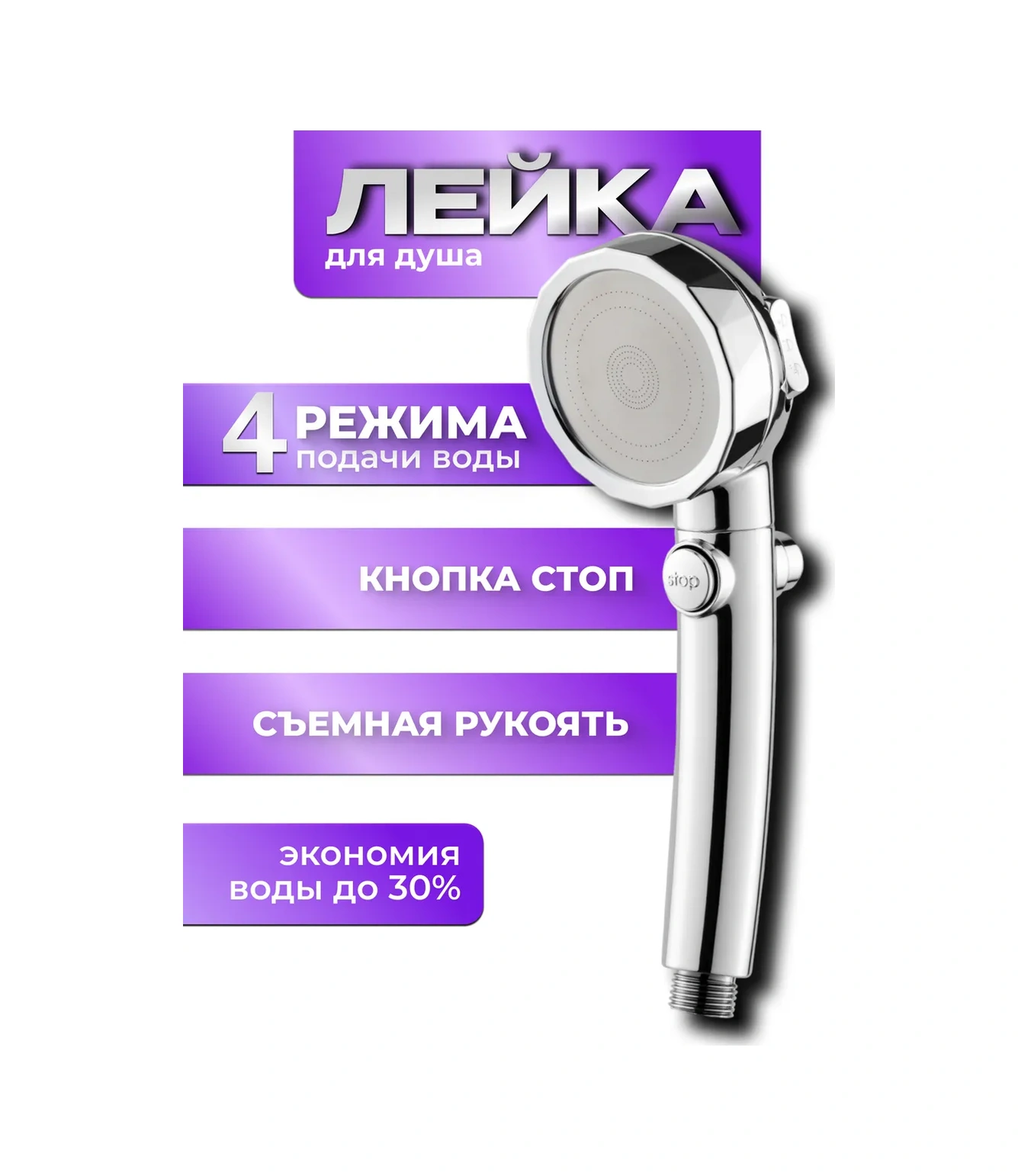 Behome Duş Başlığı Hortumsuz Sil Düğmeli Ve Modları İle Donatılmış Sabunluk 239907422 Gri