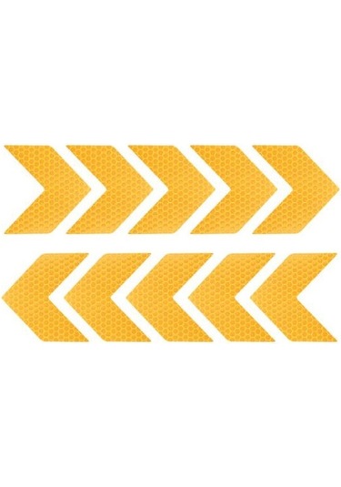 Jms Araba Aksesuarları Kendinden Yapışkanlı Koruyucu Araba Dış Gövde Yansıtıcı Etiket Bant 10 Adet Altın