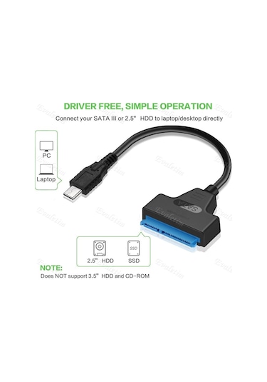 Type-C 3.1 Usb To 2.5 2.5 Inç Sata 4393A Ssd Hdd Hard Disk Dvd Ka