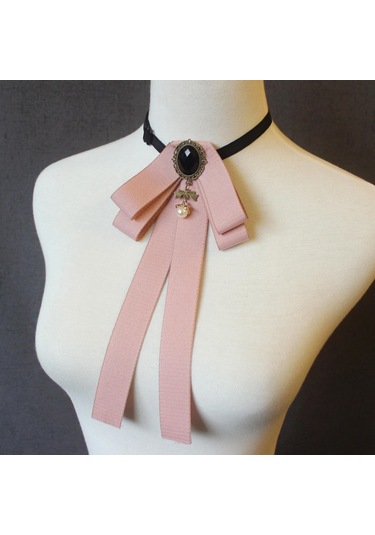 Homyl Şerit Papyon Broş Boyun Kravat Kokteyller Parti Mezuniyet Pembe