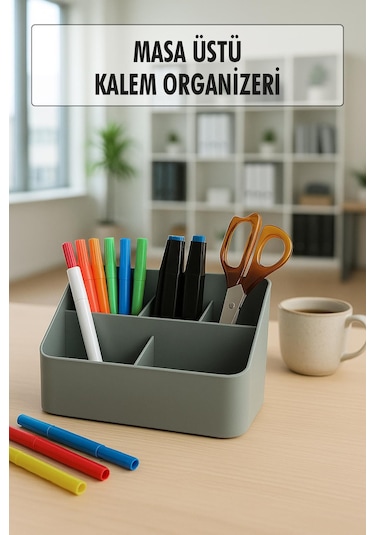 Masaüstü Kalem & Düzenleyici Kalemlik Gri