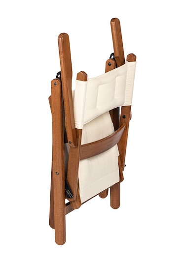 Atina Minderli Katlanır Ahşap Bahçe Sandalyesi -4 Kademeli Ahşap