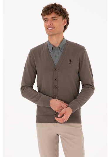 U.s. Polo Assn. Erkek Vizon Hırka Triko 50313702-vr052 Vizon
