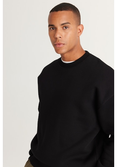 AC&Co / Altınyıldız Classics Erkek Sıyah Oversize Fit Bol Kesim Pamuklu İçi Polarlı Bisiklet Yaka Sweatshirt Siyah AC&Co / Altınyıldız Classics Erkek Sıyah Oversize Fit Bol Kesim Pamuklu İçi Polarlı Bisiklet Yaka Sweatshirt Siyah