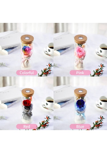 Wezone "led Işık Açan Sonsuz Gül Şişesi - Romantik Hediye Pil Dahil "