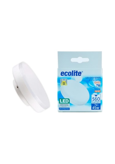 Ecolite 7W 230V 560Lm 2700K Gx53 Sıva Altı Led Spot