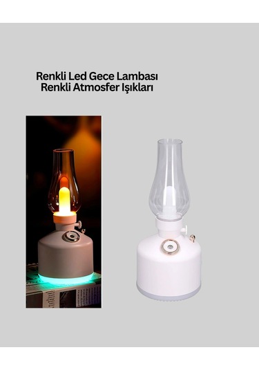 Renkli Led Işıklı Retro Gaz Lambası Aroma Terapi Mist Maker
