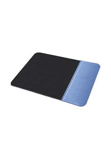 Ojd-36 Qı Standart 10w Aydınlatma Kablosuz Şarj Cihazı Kauçuk Mouse Pad, Boyut: 26.2 X 19.8 X 0.65cm Mavi