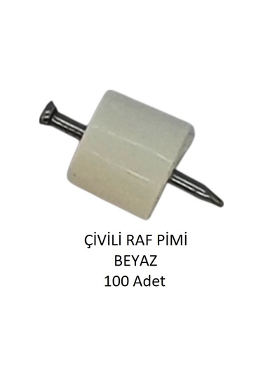 Çivili Raf Pimi Beyaz 100 Adet Beyaz