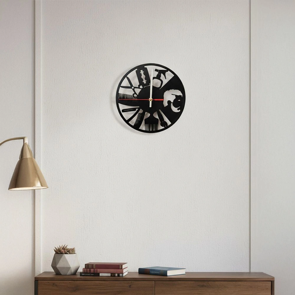 Vinil Duvar Saati Siyah