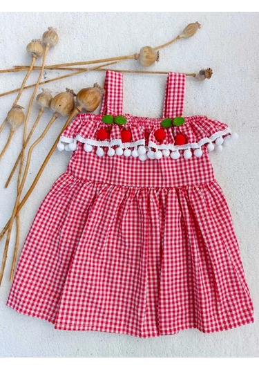 Kız Çocuk Askılı Pötikareli Kiraz Detaylı Doğum Günü , Bayramlık , Özel Gün , Parti Yazlık Elbise Kırmızı - Beyaz Kız Çocuk Askılı Pötikareli Kiraz Detaylı Doğum Günü , Bayramlık , Özel Gün , Parti Yazlık Elbise Kırmızı - Beyaz