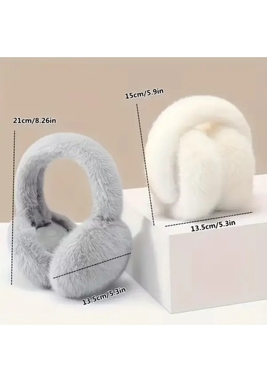 Primepickings 1 Adet Kadın Yumuşak Esnek Kış Kulak Isıtıcı Krem Rengi Anime Tarzı Yıkanabilir Başlık