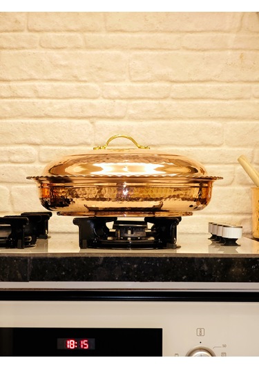 Bakır Karnıyarık Tencere 30 Cm