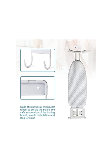 Hombey Metal Duşakabin Ütü Tahtası Askısı - Mat Beyaz 12x11 Cm, Vidalı İçerir Beyaz