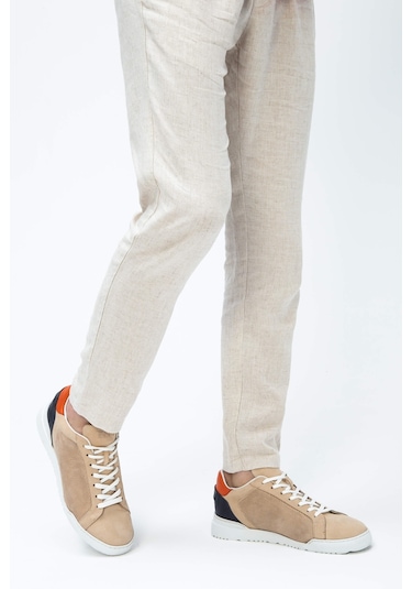 Tamer Tanca Erkek Hakiki Deri Bej Sneakers & Spor Ayakkabı 698 1052-1 Erk Ayk Y23 Bej Nbk Bej