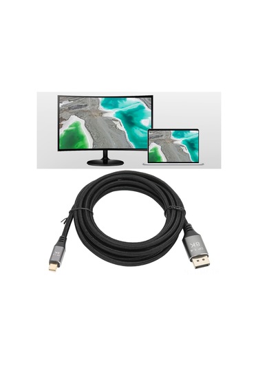 Mufunye 3m Mini Dp-dp 1.4 Adaptör Kablosu, 8k Ultra Hd Görüntü, Çift Yönlü Aktarım, Çok Ekranlı Oyun Ve Çalışma Verimliliği Artırıcı