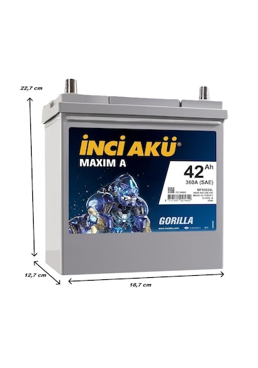 İnci Maxim A Gorilla 42 Ah 360 Sae Akü-yerinde Montaj