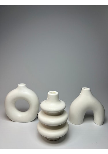 Minimal Vazo Set 3'lü Bohem Biblo Minyatür 3lü Vazo