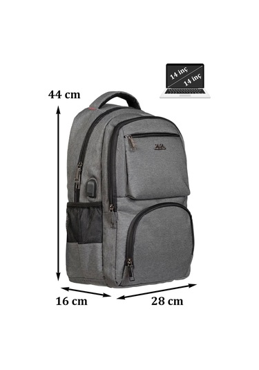 Sportif Darbe Emici Su Geçirmez 13,3-14 İnç Antrasit Laptop Sırt Çantası Renkli Çok Renkli