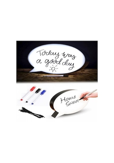 Evyora Kalemle Yazılabilen Konuşma Balonu Görünümlü Işıklı Mesaj Panosu