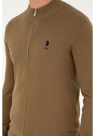 U.s. Polo Assn. Erkek Haki Hırka Triko 50293526-vr027 Haki