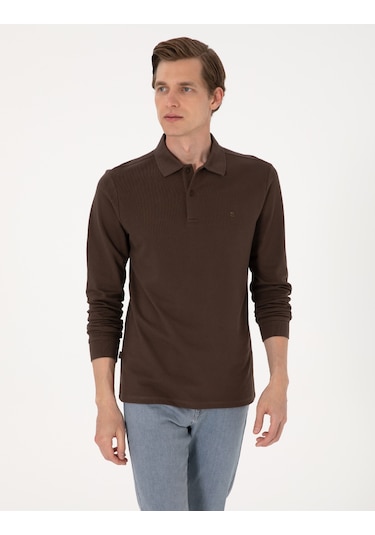 Pierre Cardin Erkek Koyu Kahverengi Sweatshirt 50314048-vr084 Koyu Kahverengi